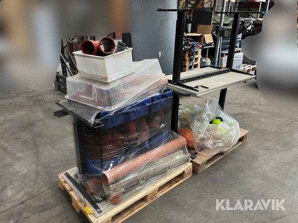 Lot - hæve/sænke borde, kloakrør, hjelme