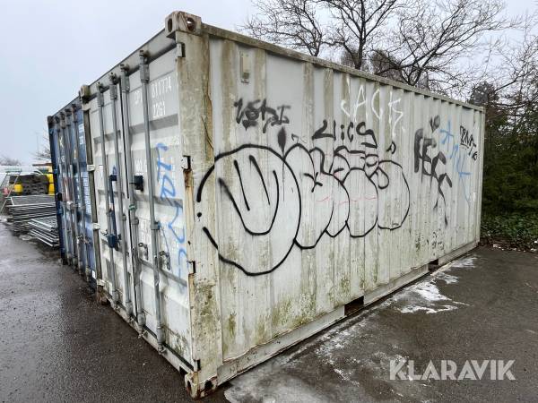 Container 20 fod med værkstedsreoler
