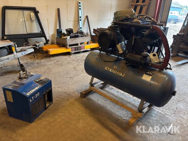 Kompressor Stenhøj 500L/10.5 Bar med køletørre