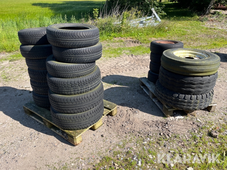 Landbrugsdæk og personvognshjul/dæk 19 styk