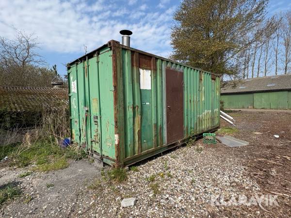 Container med flisfyr 20 fods