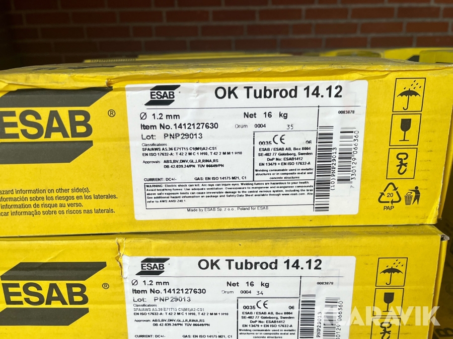 Svejsetråd Esab Ok tubrod 14.12 3 ruller