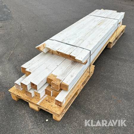 Hvidmalet tømmer 10x10 cm - 300 lbm