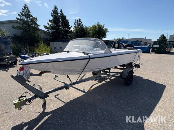 Båd med trailer Fletcher 14 fod 2 takt motor