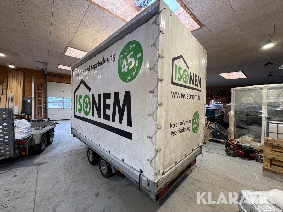 Gardin trailer Unsinn GTP 2636 med isoleringsmaskine monteret