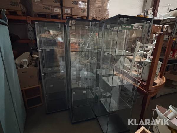 Vitrineskabe i glas  12 stk