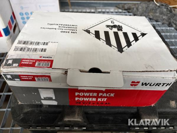 Batteri Wurth 28V/5,0Ah med oplader 2 styk