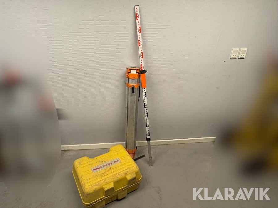 Rotationslaser Leica Rugby 400 DG med stativ og transportkasse