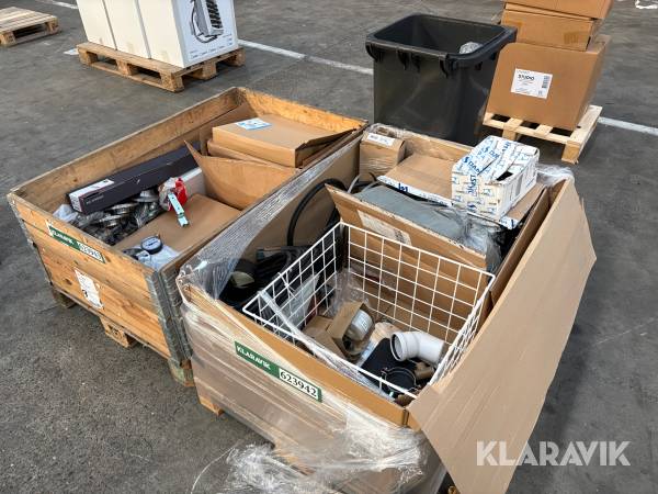 Blandet lot slangeoprul, lejer, flanger, unidrain og andet