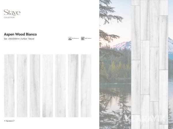 Porcelæns fliser aspen wood blanca