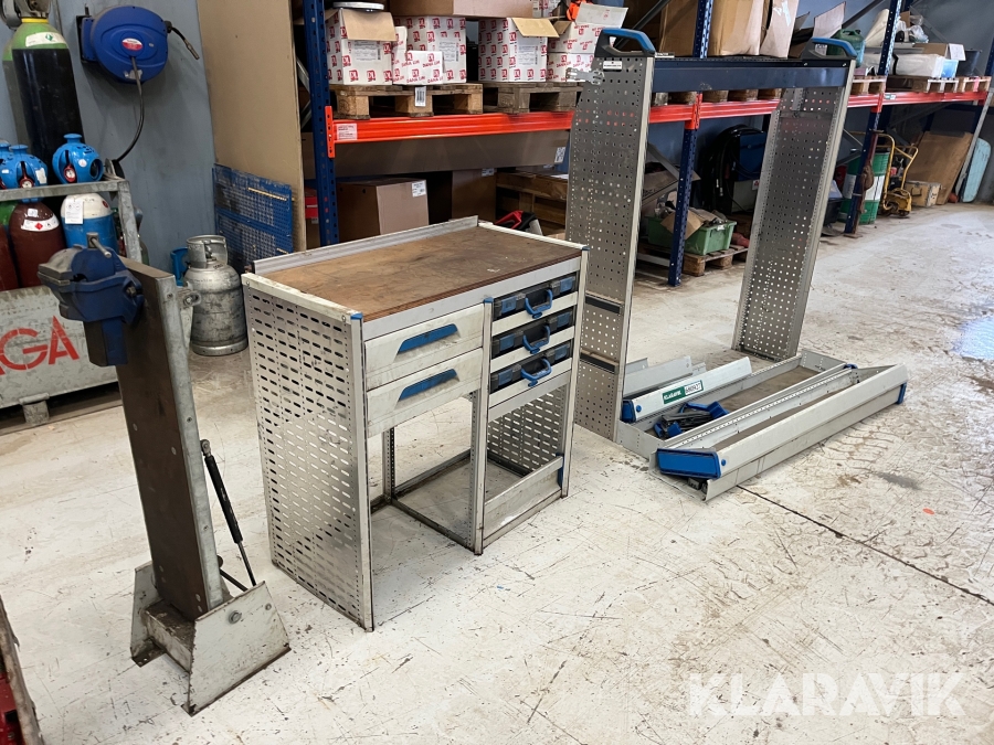 Bilindretning Sortimo med skruestik/bord