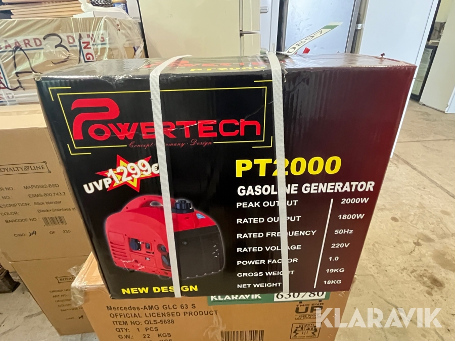 Generator Powertech PT2000, Køge, Klaravik auktioner