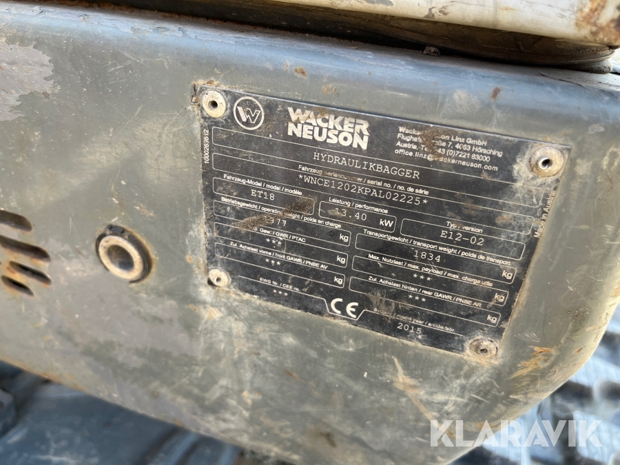 Gravemaskine Wacker Neuson ET18