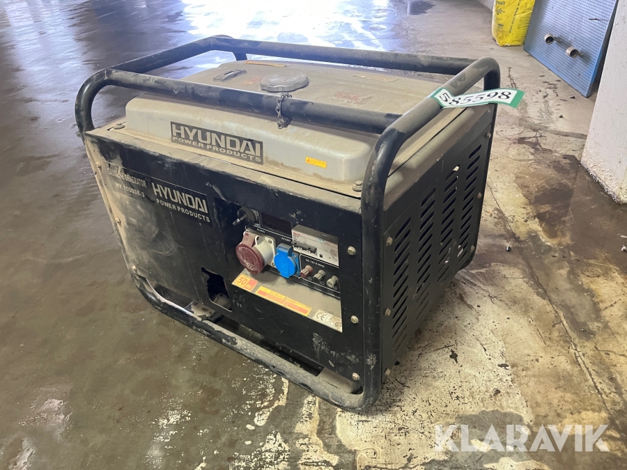 Generator Hyundai HY 7000SE-3, Tønder, Klaravik auktioner