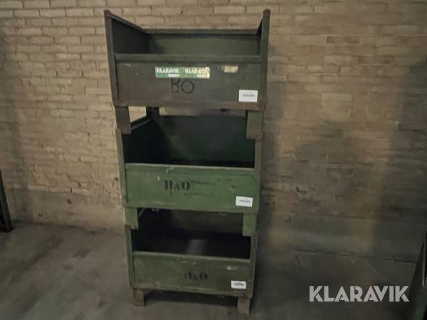 Stålkasser / lagerkasser 3 styk