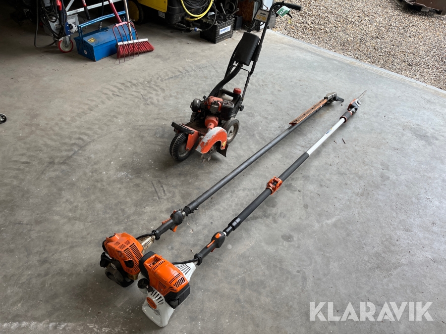 Kantskærer, stangmotorsav og stanghækklipper Stihl og Tanaka