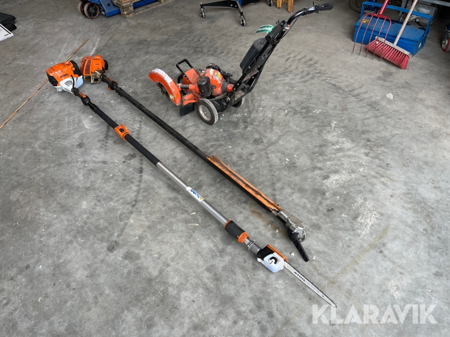 Kantskærer, stangmotorsav og stanghækklipper Stihl og Tanaka