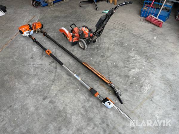 Kantskærer, stangmotorsav og stanghækklipper Stihl og Tanaka