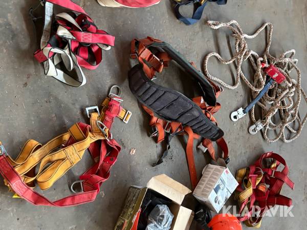 Faldsikringsudstyr – seler, liner, reb og tilbehør