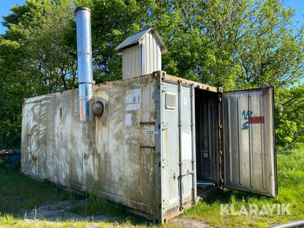 Container med pillefyr Passat Pille- og kornfyr 60–70 kW