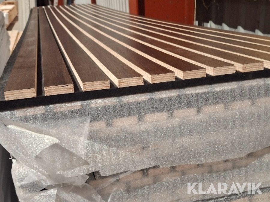 Akustik vægpaneler Røget eg på sort dug - 10 styk