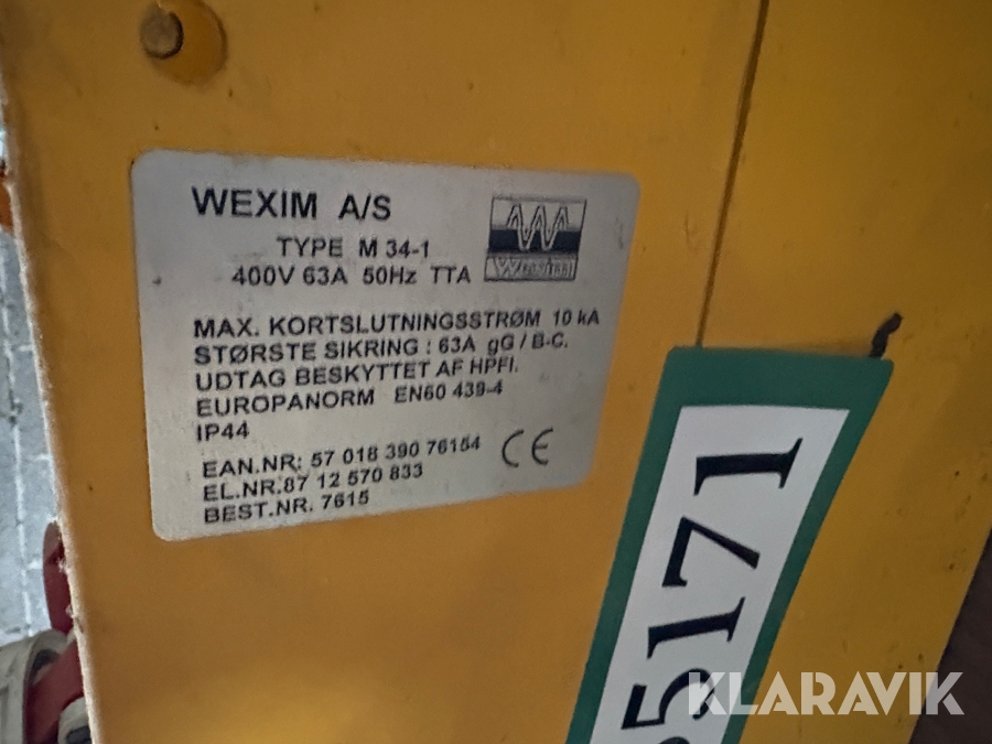 Mobil eltavle Wexim M34-1 - 63A