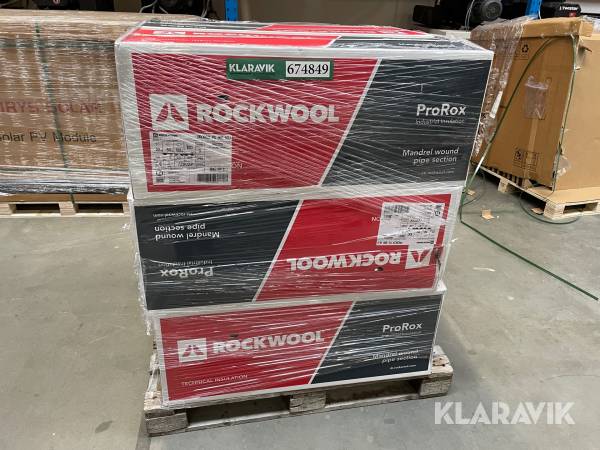 Rør isolering Palle med 6 kasser ROCKWOOL prorox PS 960 ALU