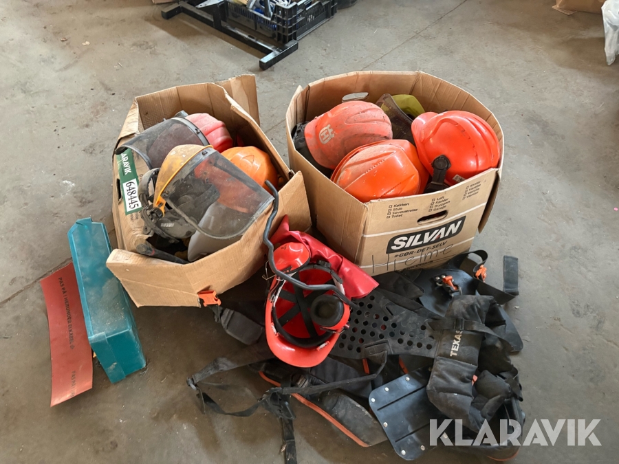 Sikkerhedsudstyr – hjelme, visirer og skovhuggerseler