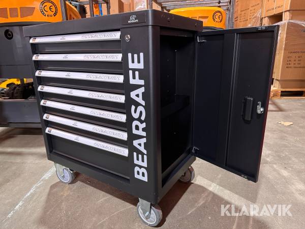 Værktøjsvogn Bearsafe med 7 skuffer og 239 dele