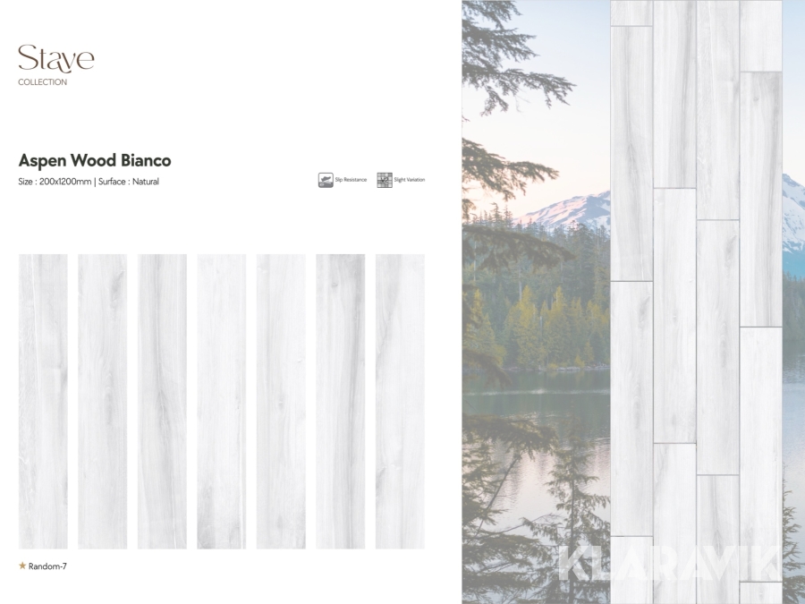 Porcelæns fliser aspen wood blanca