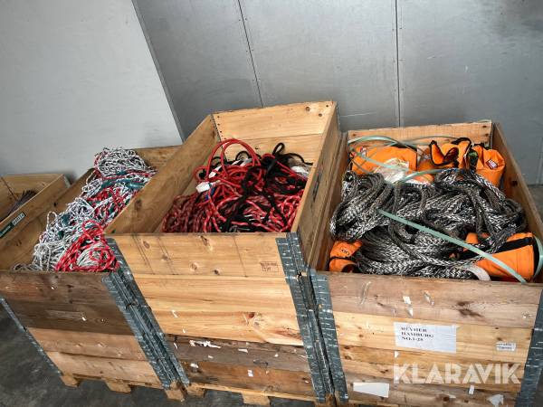 Assorteret reb og hoist bags 3 paller Lot