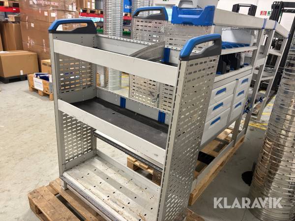 Inventar til kassebil Sortimo - 3 dele, har siddet i en VW crafter