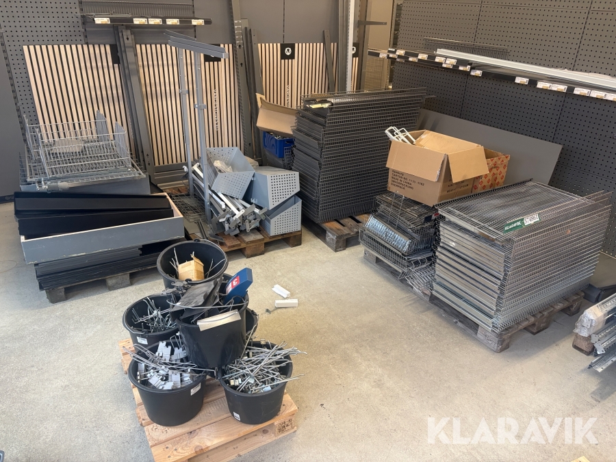 Tilbehør til butiksinventar - assoterede lot