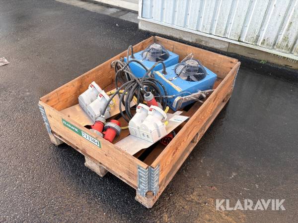 Lot med varmekanoner og kraftstik udtag El-bjørn