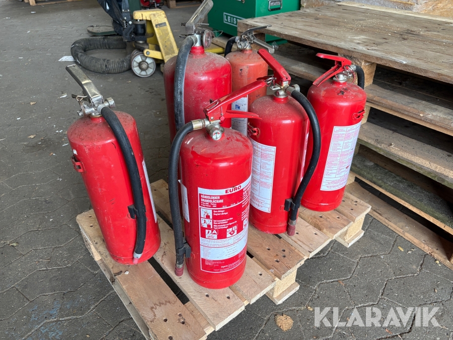 Blandet lot pulverslukkere Dansk brandteknik 6 styk