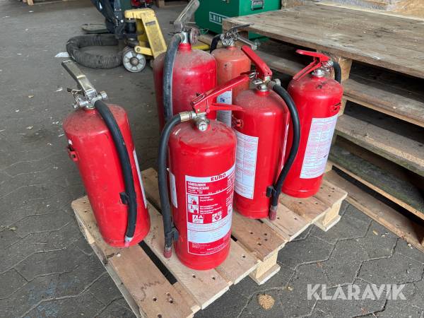 Blandet lot pulverslukkere Dansk brandteknik 6 styk