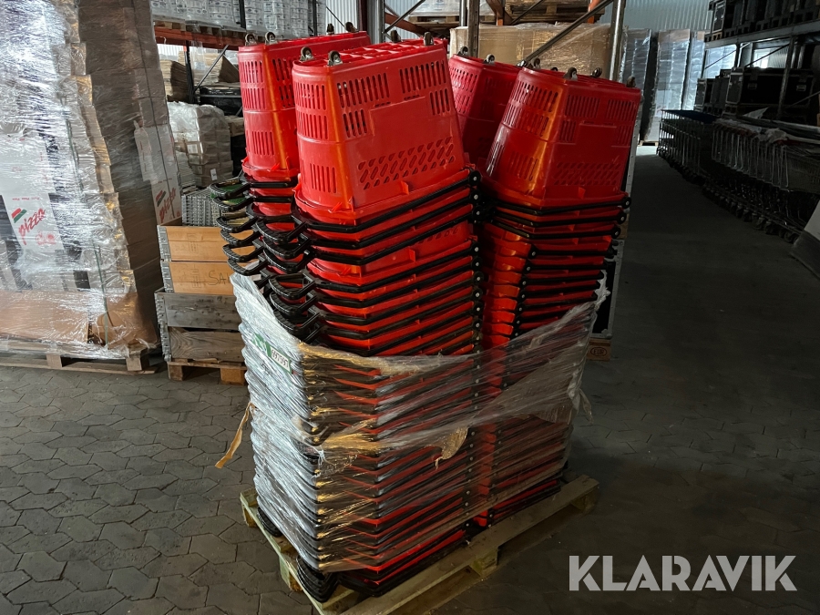 Indkøbskurve på hjul 1 palle - 110 styk