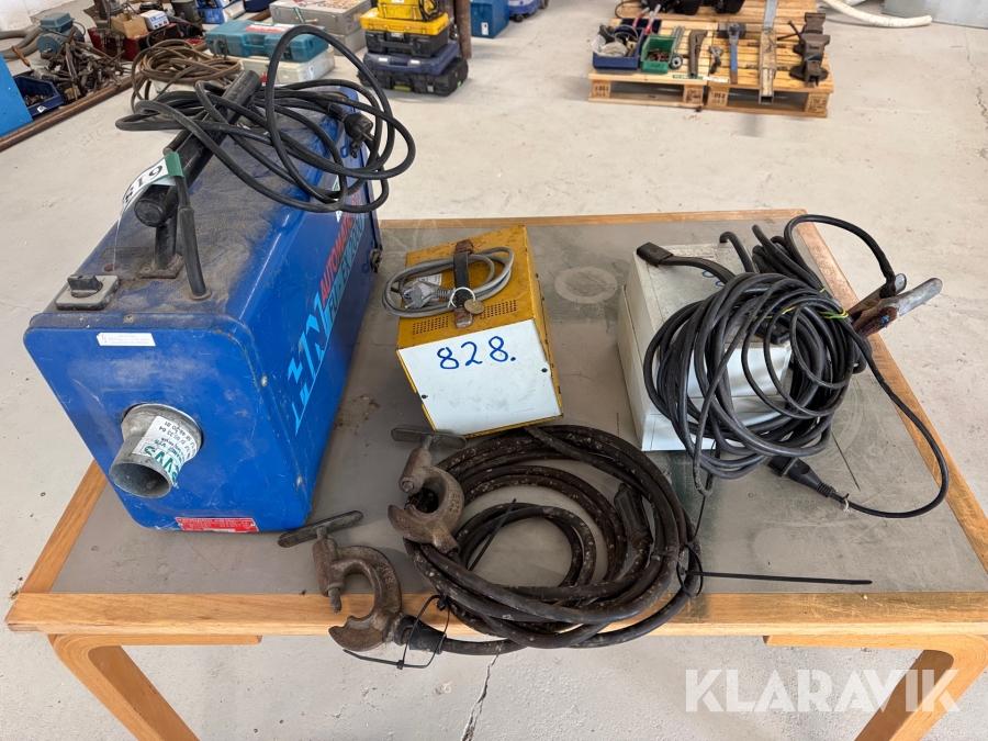 Lot med svejseudstyr, udsugning og transformatorer