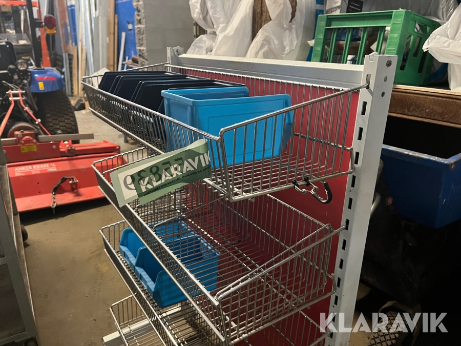 Butiks reol på hjul Jern 4 hylder
