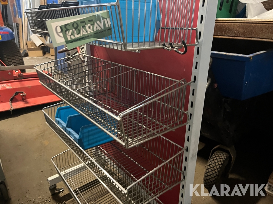 Butiks reol på hjul Jern 4 hylder