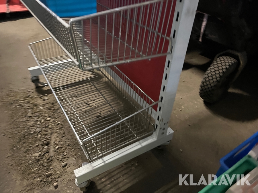 Butiks reol på hjul Jern 4 hylder