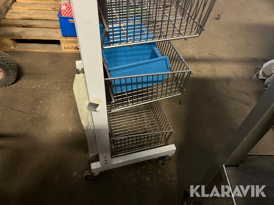 Butiks reol på hjul Jern 4 hylder