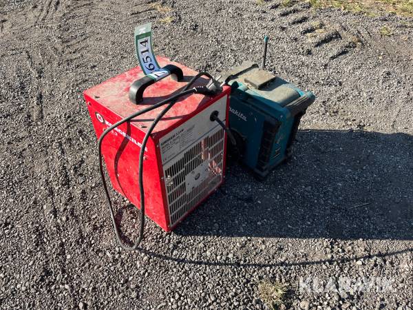 Varmeblæser Kongskilde & Makita radio