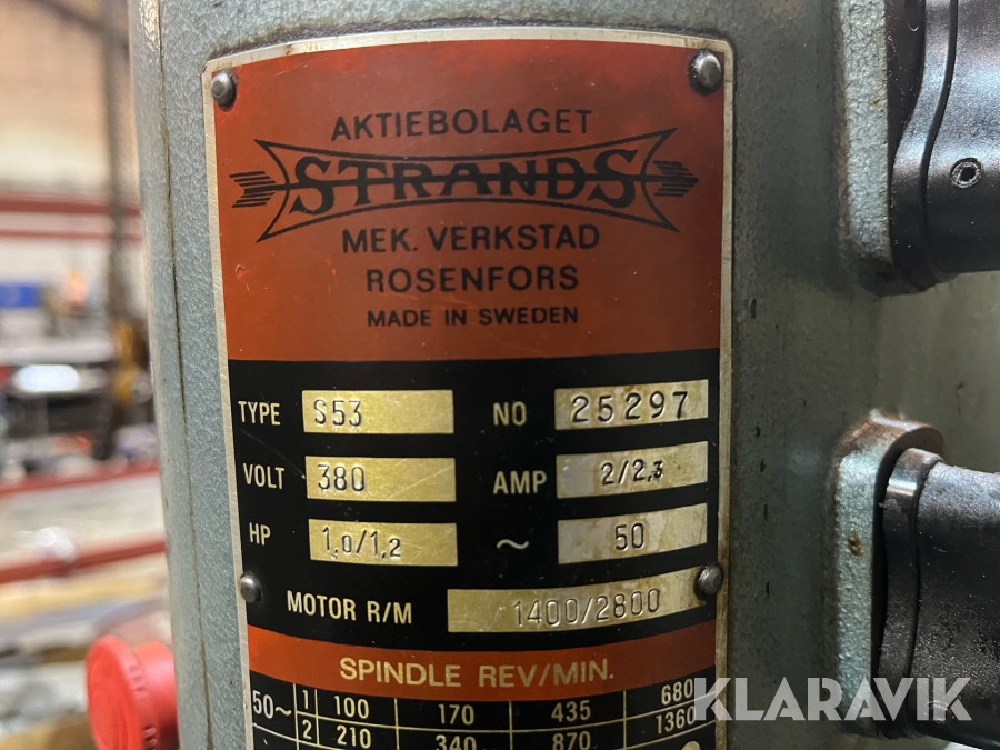 Søjle boremaskine Strands S53