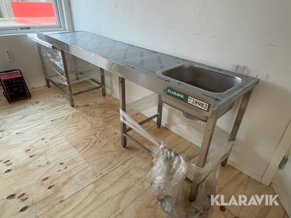 Industriborde rustfrit stål - 2 styk