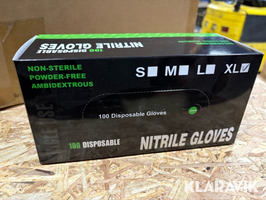 Tykke Nitrile handsker Størrelse XL - 40 kasser af 100 styk