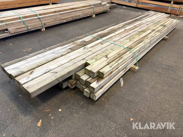 Høvlet Stolper - 37 styks, assoterede længde