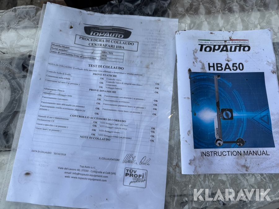 Forlygtejusteringsapparat TopAuto HBA 50