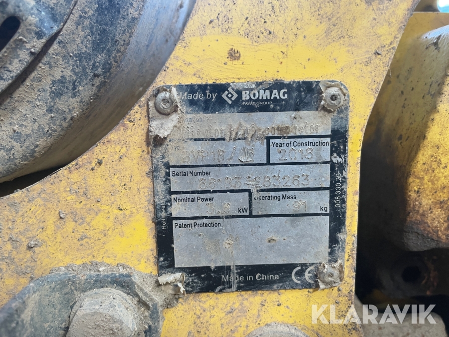 Pladevibrator Bomag Bvp18/45