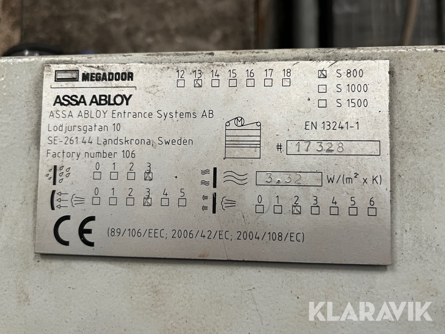 Let Port Assa Abloy Megadoor, Esbjerg, Klaravik Auktioner